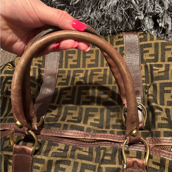 Fendi vintage Zucca Brown and Tan Monogram duffle Bag - Picture 4 of 10